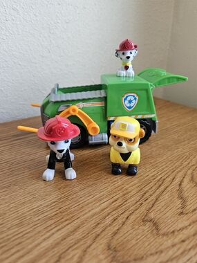 Paw Patrol Lot Recycling Truck Marshall Rubble Toys